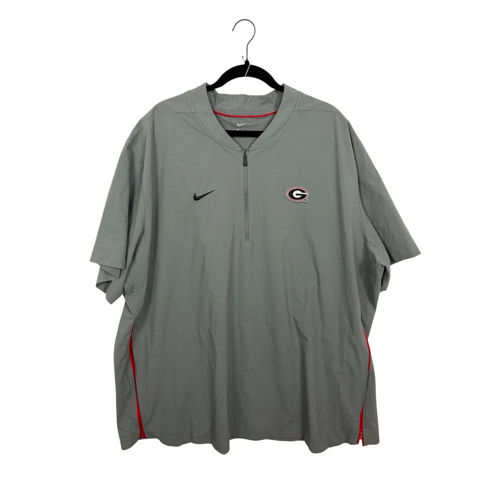 Nike Georgia Bulldogs Short Sleeve Quarter Zip Sideline Pullover Grey 4XL
